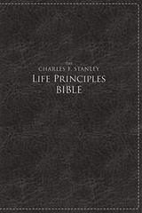 NKJV, The Charles F. Stanley Life Principles Bible, Large Print, Leathersoft, Black, Thumb Indexed